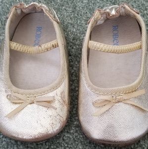 Robeez gold ballet flats. Baby size 6-9mos